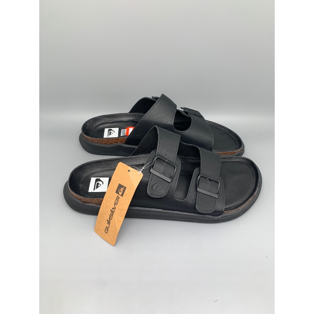 Quiksilver Deck Slide Sandals CQ10025M-B Black Men's Sz 12 NWT